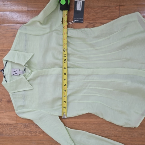 WORTHINGTON BRAND WOMEN'S LIME GREEN LONG SLEEVES FRONT BUTTON SHIRT SIZE XS - Picture 7 of 14